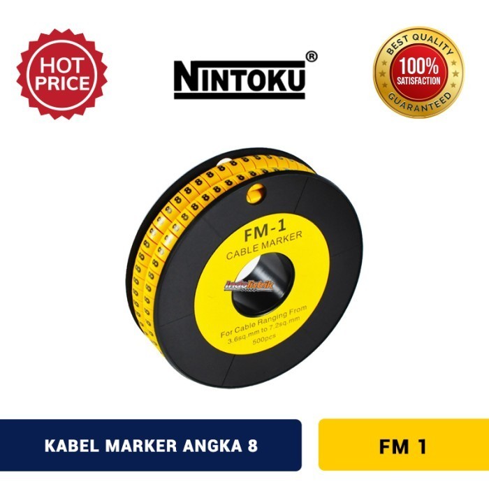 

GG00 Kabel Marker Angka 8 Label Marker Cable FM 1 Kuning Nintoku BERMUTU