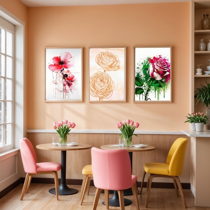 Hiasan Dinding Poster Bunga Ruang Tamu atau Kamar Gantungan Aesthetic LP