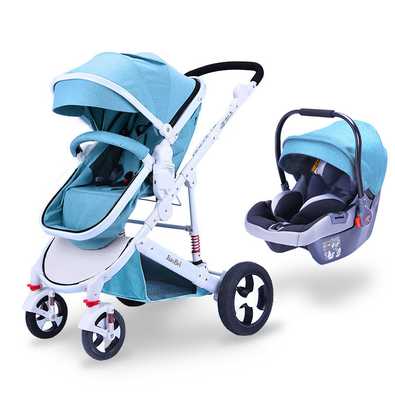 Baby Stroller 3 In 1 with Car Seat High Landscape Baby Stroller Newborn Car Seat Cradle Travel Syste