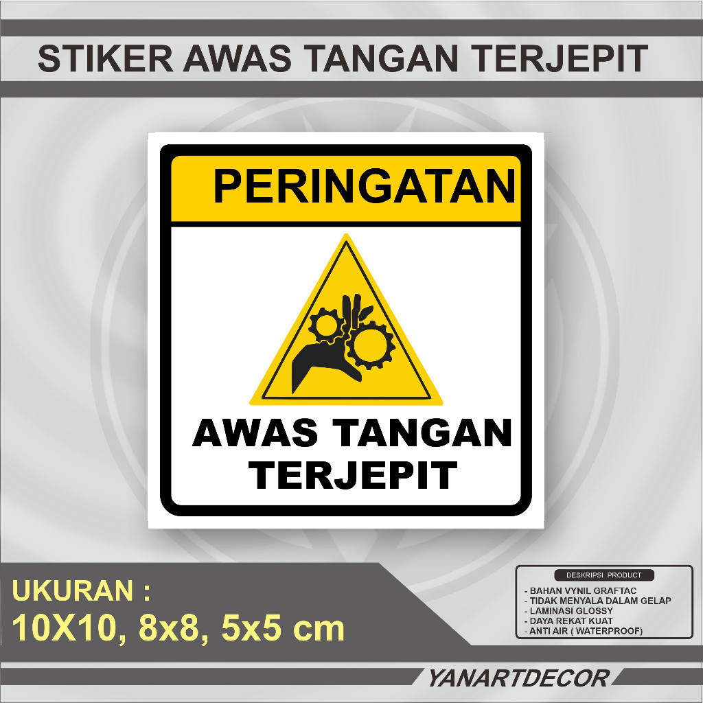 

Stiker awas tangan terjepit multi Sticker