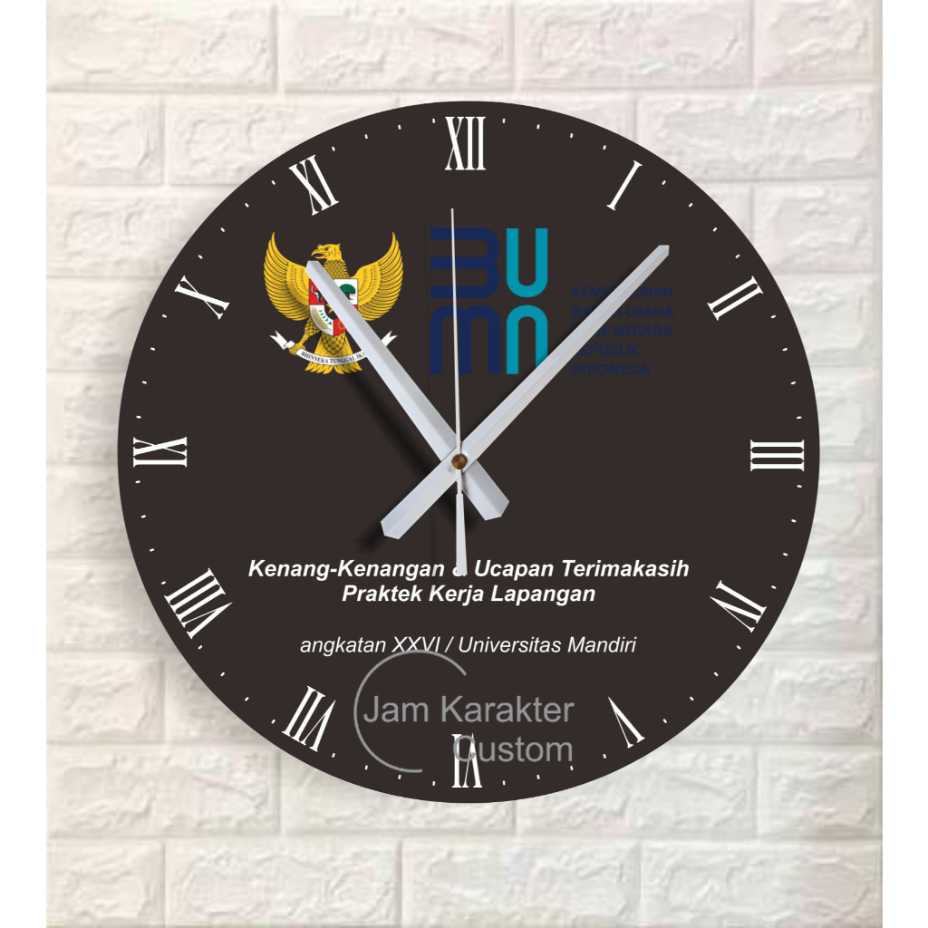 Jam Karakter Custom Jam Dinding Karakter Kayu Kenang Kenangan PKL / Perpisahan Sekolah / Perpisahan 