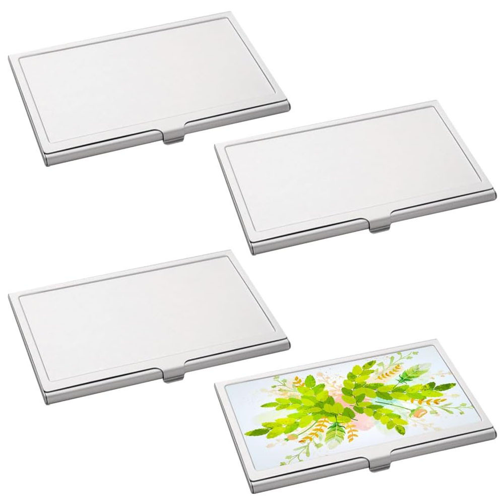 

Sublimation Blank Business Card Holder Metal Organizer Card Case Heat Transfer Blank Card Carrier Case DIY Business Card Case