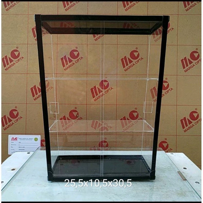 PO 1 Hari Display akrilik / Acrylic rak etalase warung obat model slide ukuran 25x8,5x30cm - Kotak P
