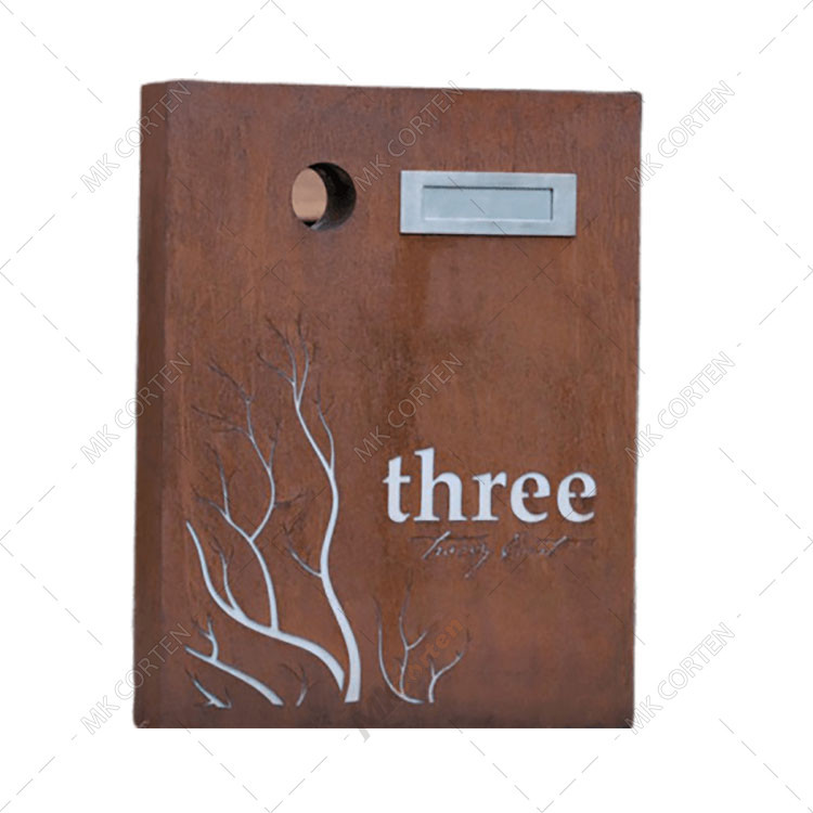 

Corten Steel Outdoor Antique Apartment Decorative Metal Mailbox