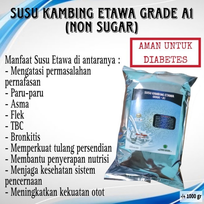 

TERJUAL Susu Bubuk Kambing Etawa Murah Tanpa Gula - Kiloan - Ukuran 1 kg