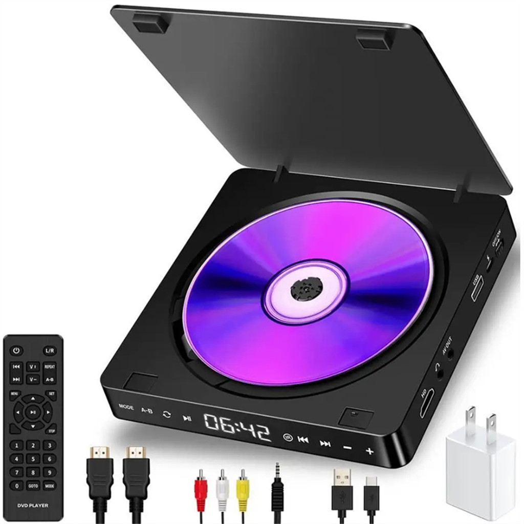 Mini CD Player Home DVD/VCD Hd Video Dvd Player Hifi Stereo Speakers 1080P Portable DVD Player for T