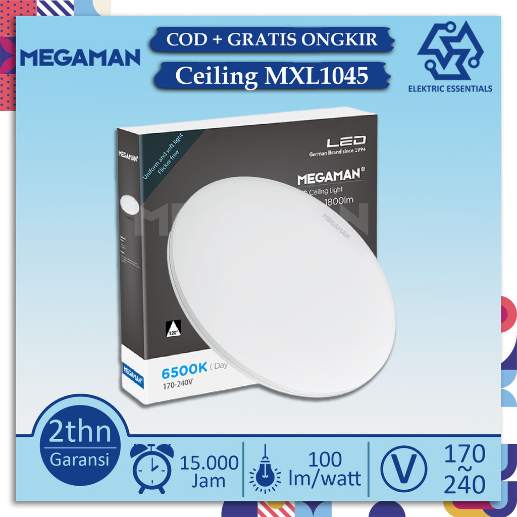 Elektric Essentials - Megaman Lampu Ceiling Light 18W & 24W 6500K Superslim 170-240V