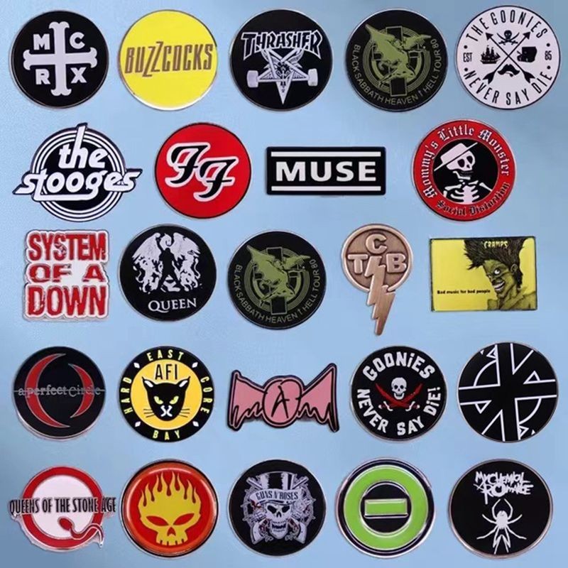 Pop Rock Band Enamel Pin Classic Music Album Song Lyrics Punk Badge Band Brooch Lapel Pin Clothing A