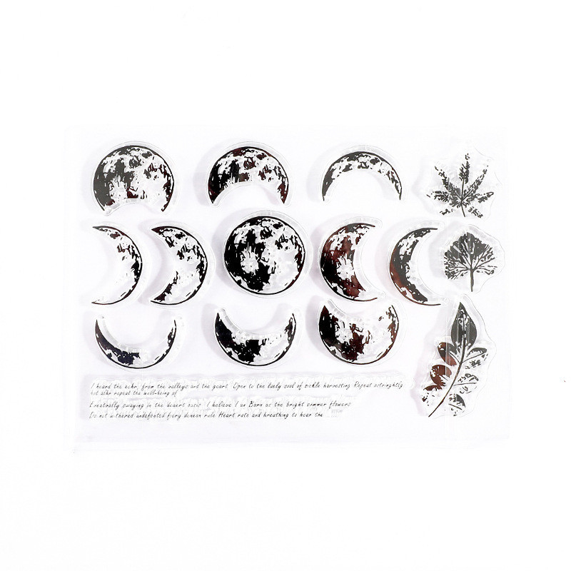 

Moon Silicone Craft Background Clear Silicone Stamps for DIY Scrapbooking Card Making Decoration Supplies Kids Crafts