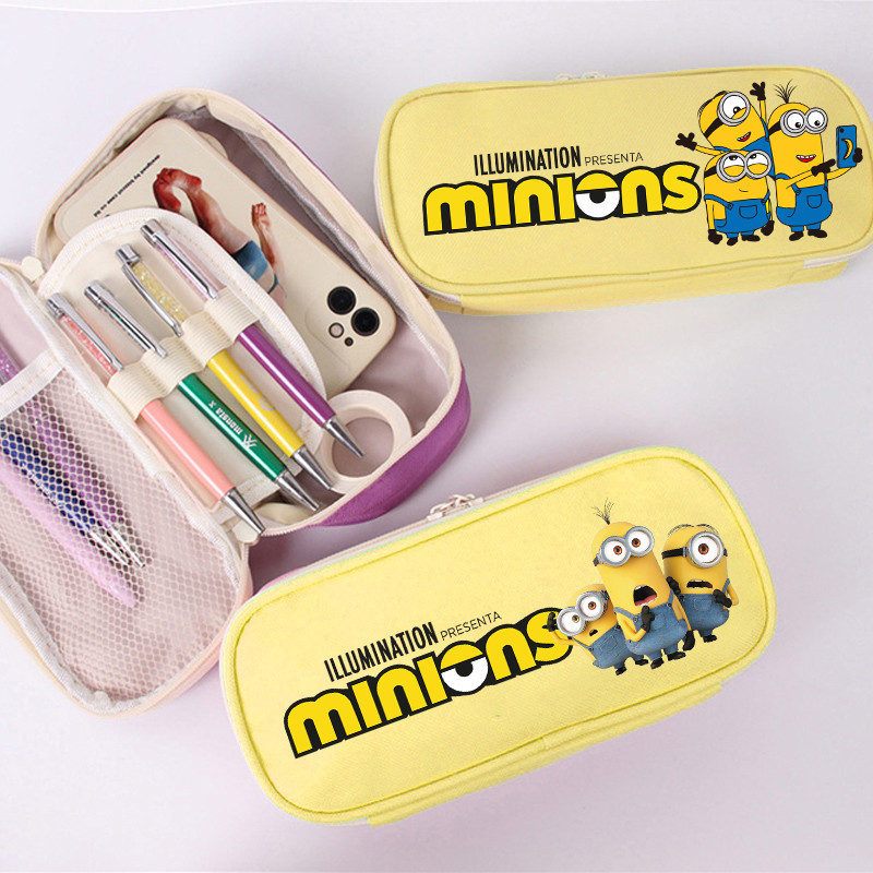 

New Minions Cute Pencil Cases Kawaii Cartoon Printed Pencil Bag Boys Girls Pencil Pouch Children School Supplies Birthday Gifts