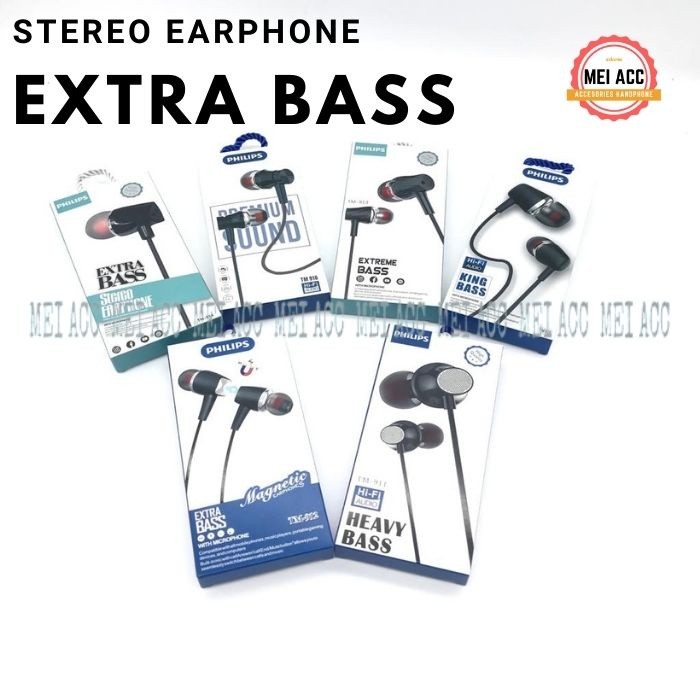 Earphone Headset Handsfree PHILIPS TM911 - TM912 Extra Bass