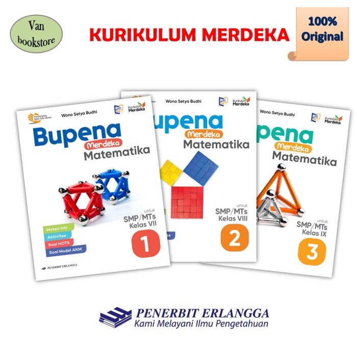 ✨TERLARIS ✨Bupena Matematika SMP Kls 7 8 9 - Kurikulum Merdeka - 7, Buku aja