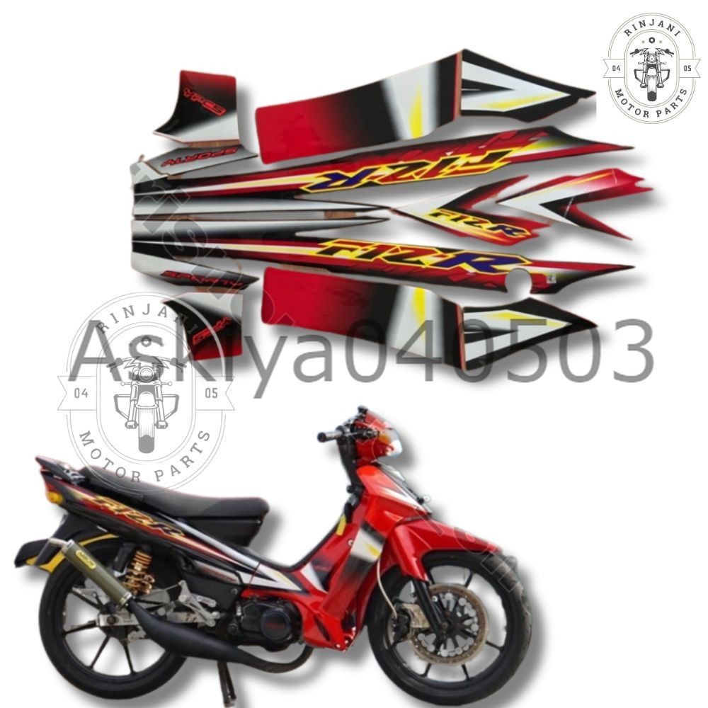 striping / sticker lis body Yamaha fizr / fiz r / f1zr sporty 2003 hitam merah Persis Ori