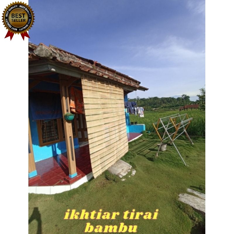 tirai bambu gulung  luar rumah full fernis panghalang panas dan air hujan termurah