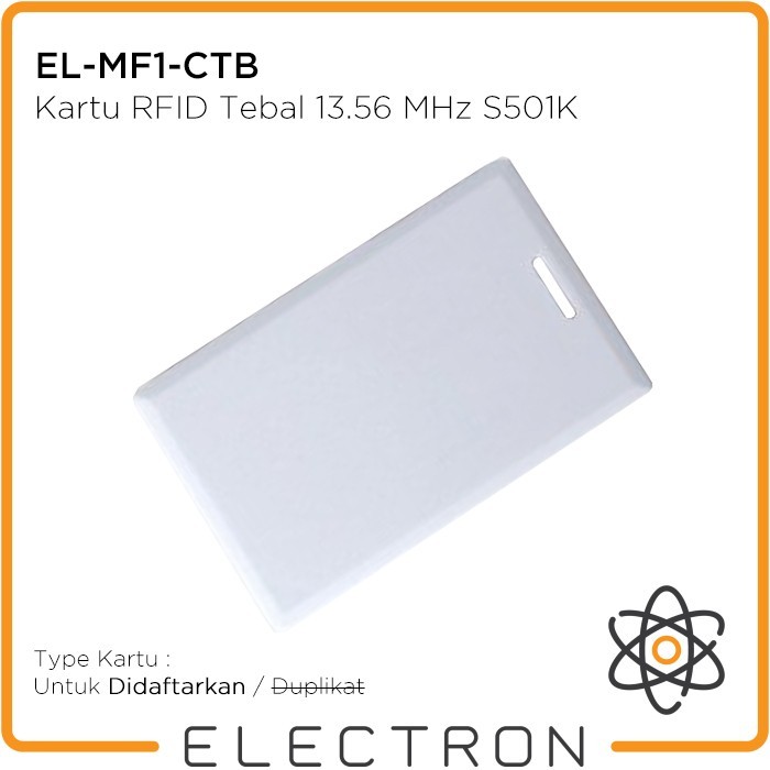 

EL-MF1-CTB Clamshell RFID 13.56 MHz Kartu Tebal Lubang S501K NFC Card