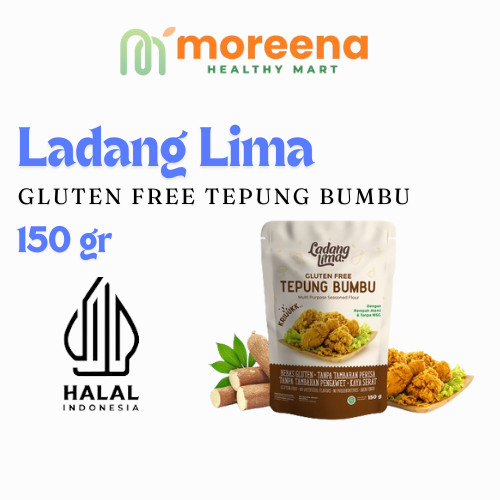 

LADANG LIMA - TEPUNG BUMBU PISANG PANCAKE BAKWAN MOCAF - GLUTEN FREE NO MSG - 100gr