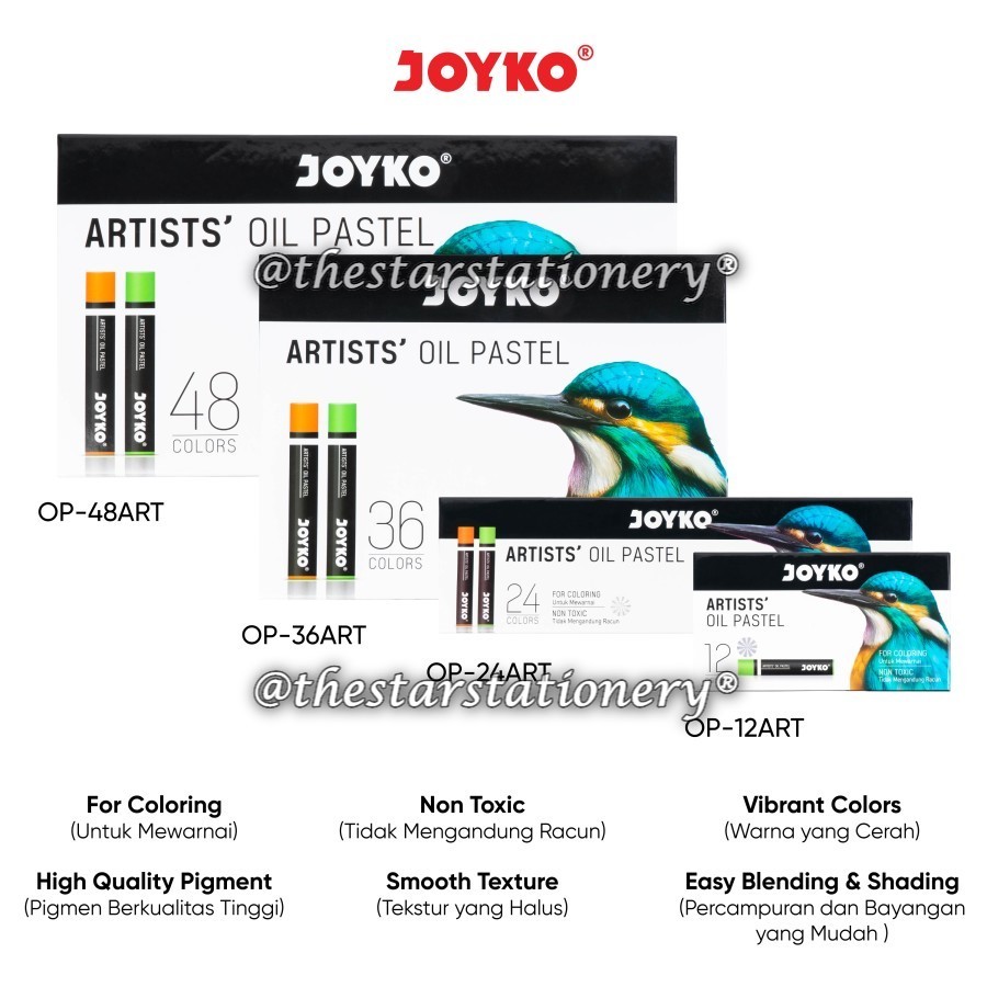 

(1 Set) Artist Crayon Joyko OP-48ART OP-36ART OP-24ART OP-12ART / Artists Oil Pastel Joyko OP-ART