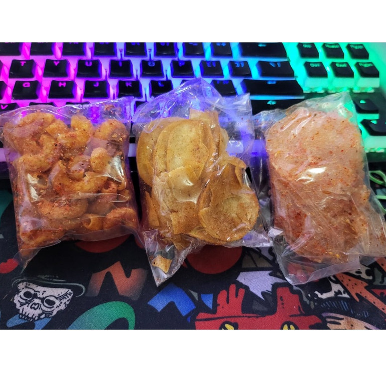 

Rizqy Basreng Termurah mini Basreng pedas ( 20GR ) Baso goreng pedas Moring Kripca Pedas Makaroni pedas Makaroni bantetMSD