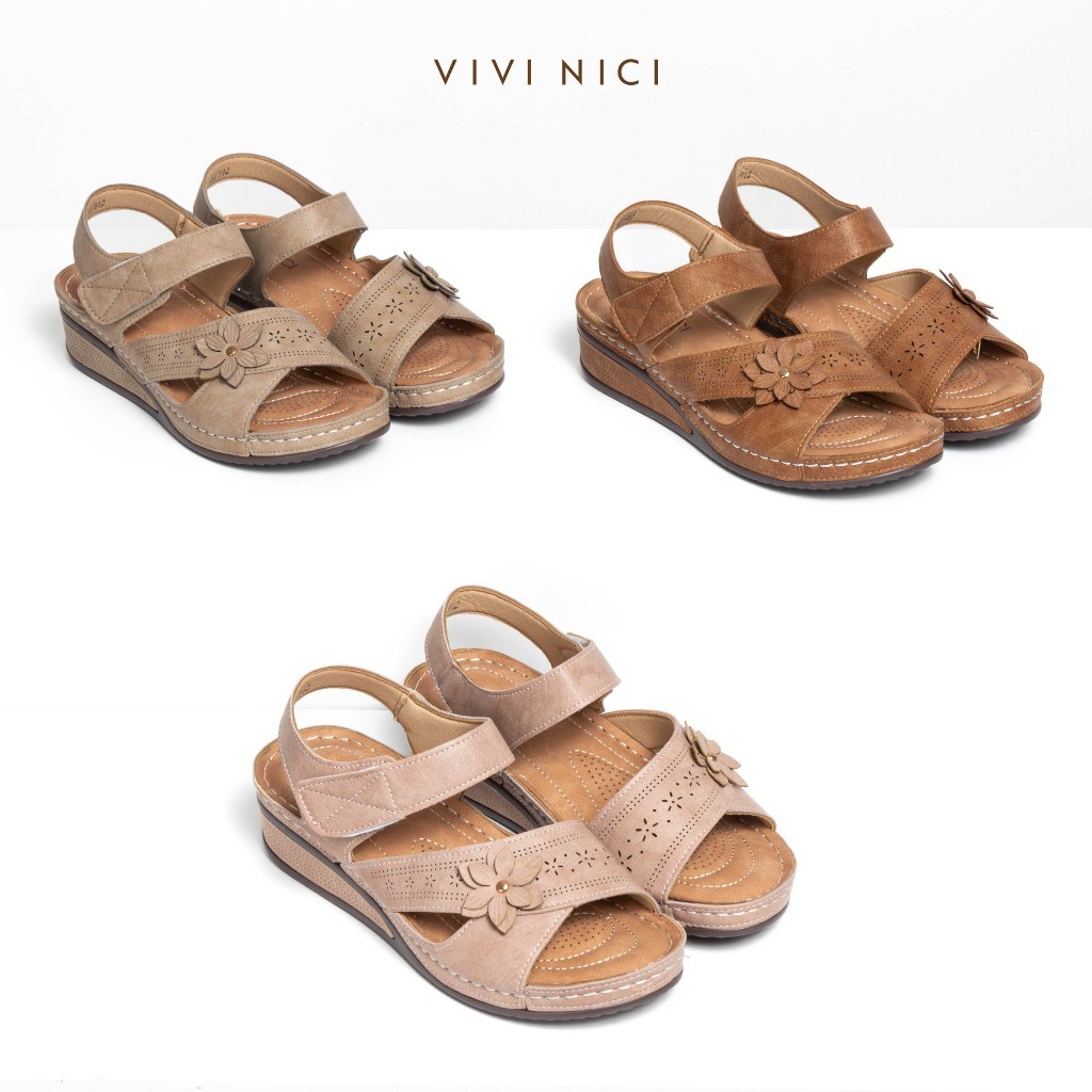 VIVI NICI - Anjali Sandal Slip On Wedges Wanita Hak 5 Cm