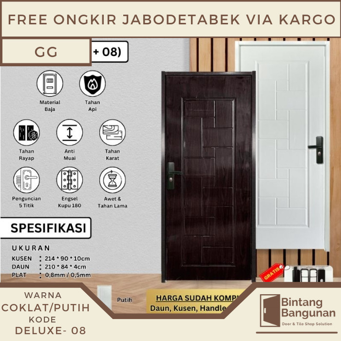Pintu Rumah | Pintu Kamar BAJA GG DELUXE 08 - 90x214