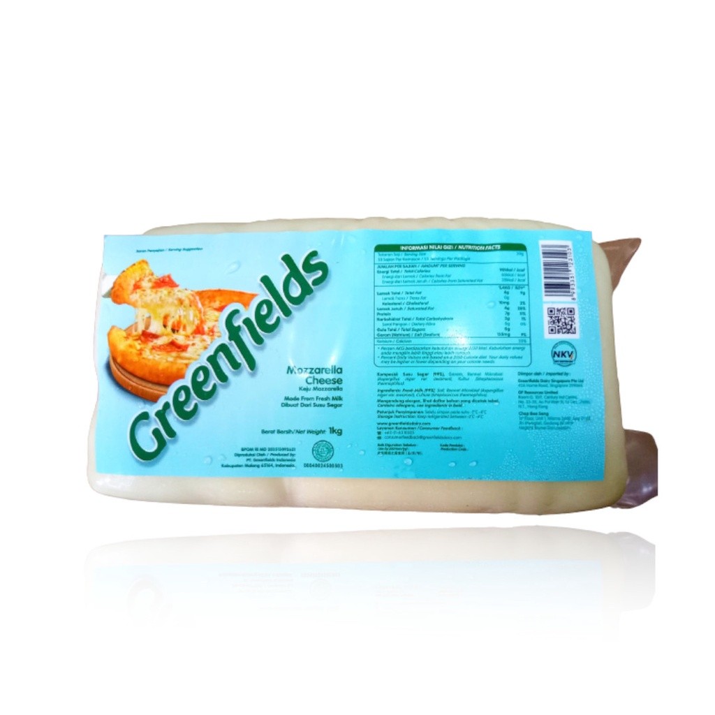 

GREENFIELDS MOZARELLA CHEESE 1KG Keju Mozarella