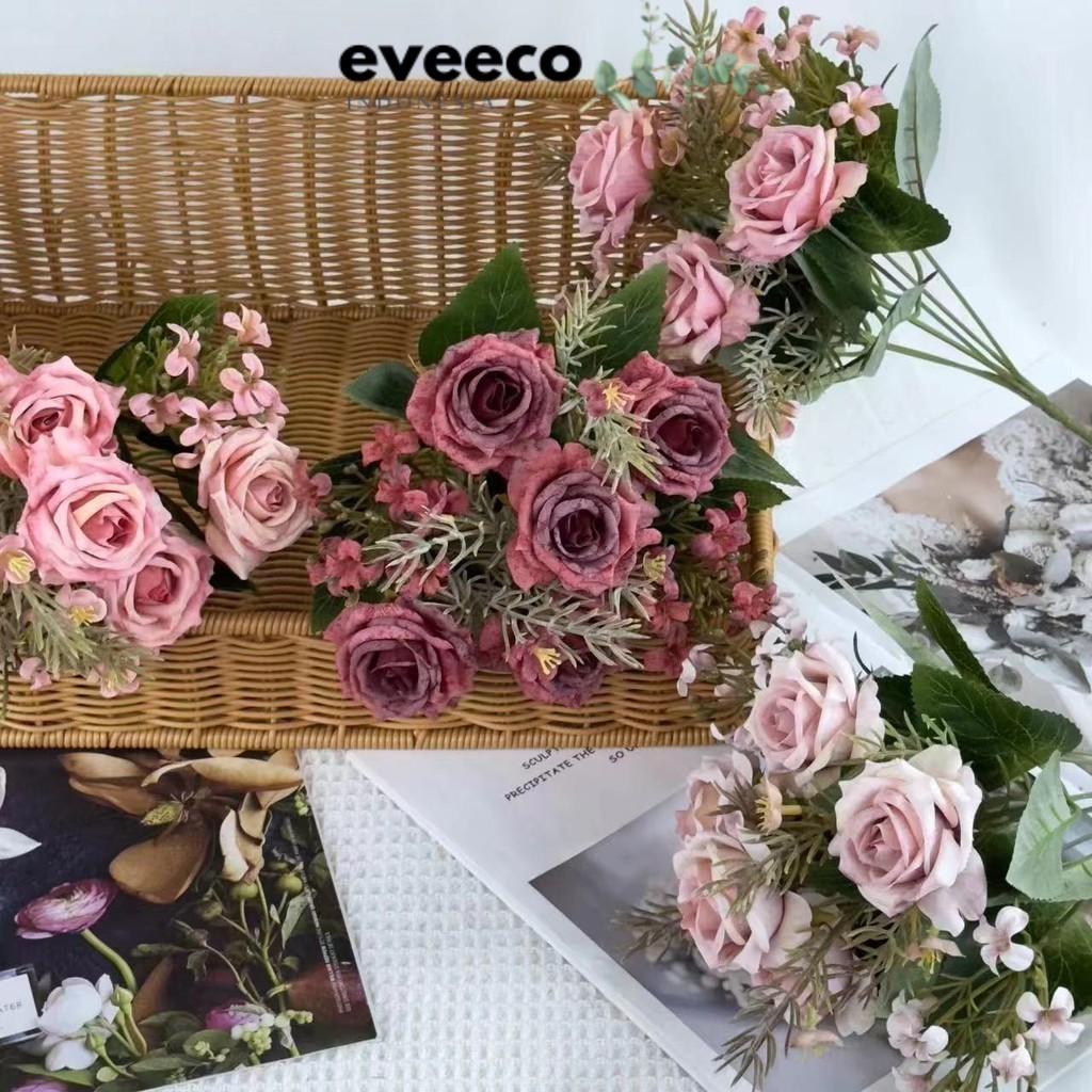 EVEEco - Bouquet bunga BKT 775 SNAPYY Mawar Artifisial Dekorasi Hiasan Seserahan Buket Palsu
