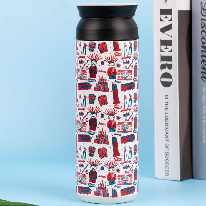 

DISKON Tumbler UV Jakarta Souvenir Kado Oleh Oleh Botol Minum DKI Ibu Kota Selaras Printing - Pattern Ondel