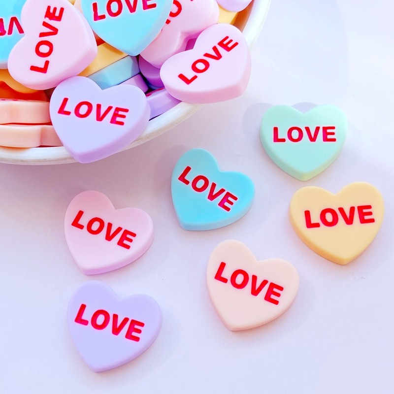 

20Pcs New Cute Mini Resin Love Flat back Cabochon Scrapbook Kawaii DIY Embellishments Accessories