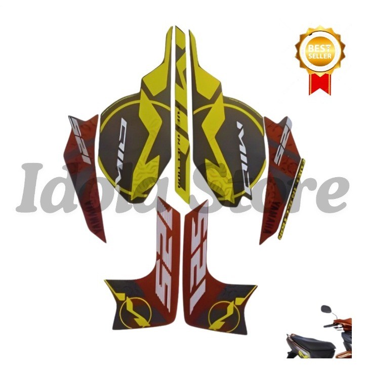 Stiker Striping Yamaha Mio M3 2015 Putih Merah List Stiker Standar Mio M3 2015 Mio M3 2015