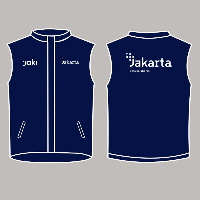 ✨BISA COD✨ -Rompi / Vest Jakarta Kota Kolaborasi warna biru dongker/navy - Logo J, M