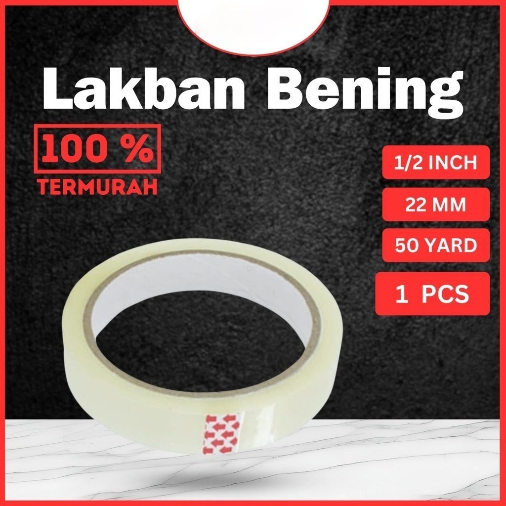 

Lakban Solatip Isolasi Bening 45M 1 Inch 24mm x 50 Yard 45micron MURAH Lakban Selotip Isolasi Bening ATK Tape 24mm x 50 Yard 1" 1 Inch 50Y
