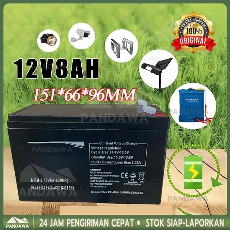 Asli Aki 12V 12AH Aki Sepeda Listrik/Aki Sprayer Aki Kering 12 Volt 8AH Garansi 2 Tahun Original