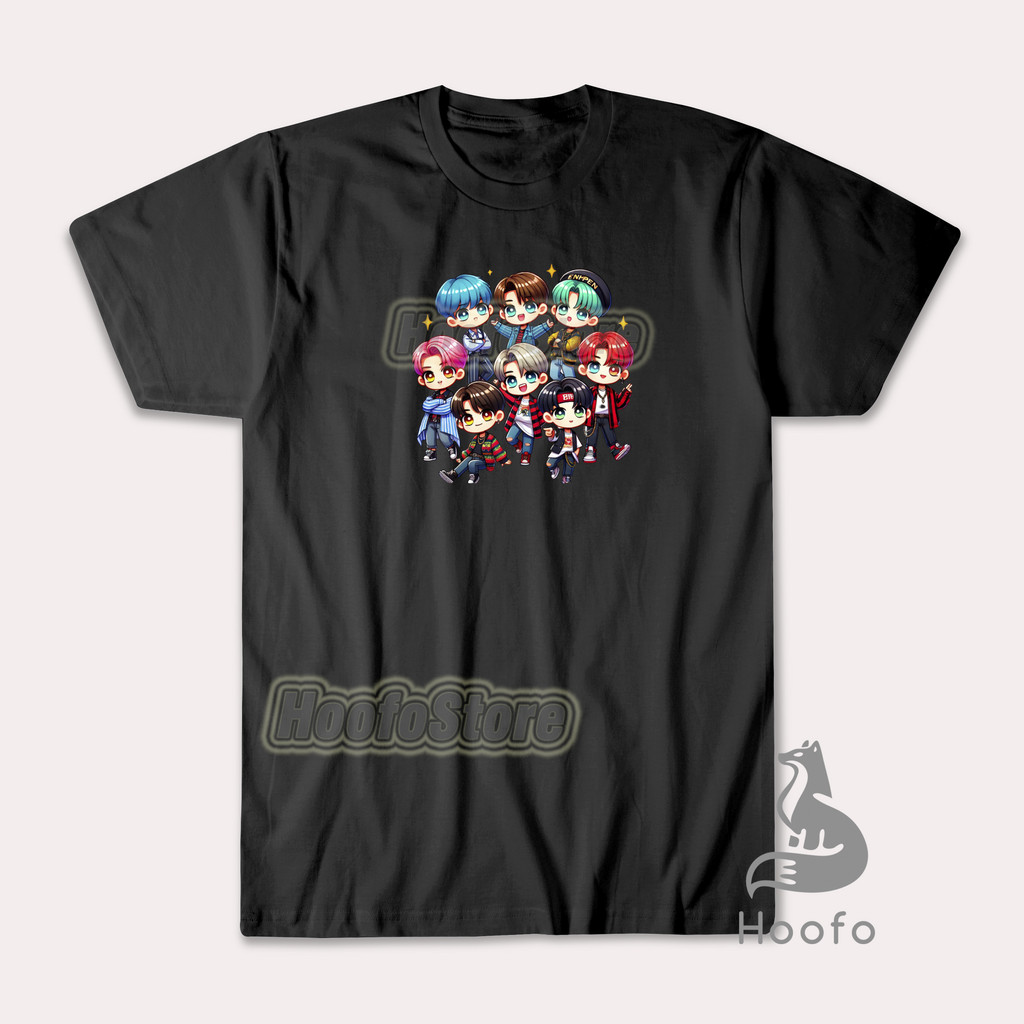 Hoofo Apparel Baju Kaos En Chibi Lucu Jay Jake Sunoo Heeseung Niki Jungwon Oversize COD Unisex