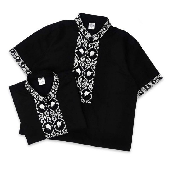 KEMEJA MUSLIM BAJU KOKO PRIA CASUAL SIMPLE LENGAN PENDEK HITAM ORIGINAL DREAMBIRDS | WATCHER BLK SS