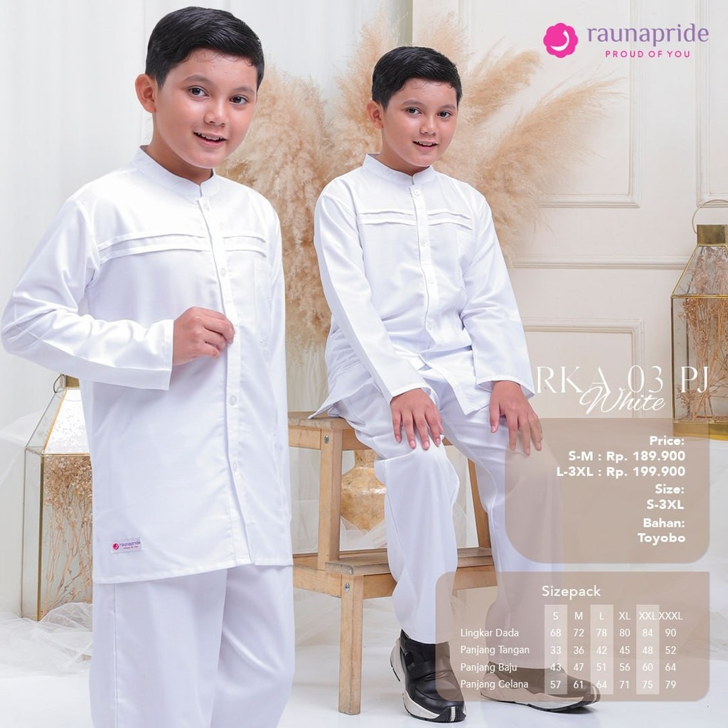 Baju Koko Anak Lengan Panjang Polosan Rka-03 Pj by Rauna