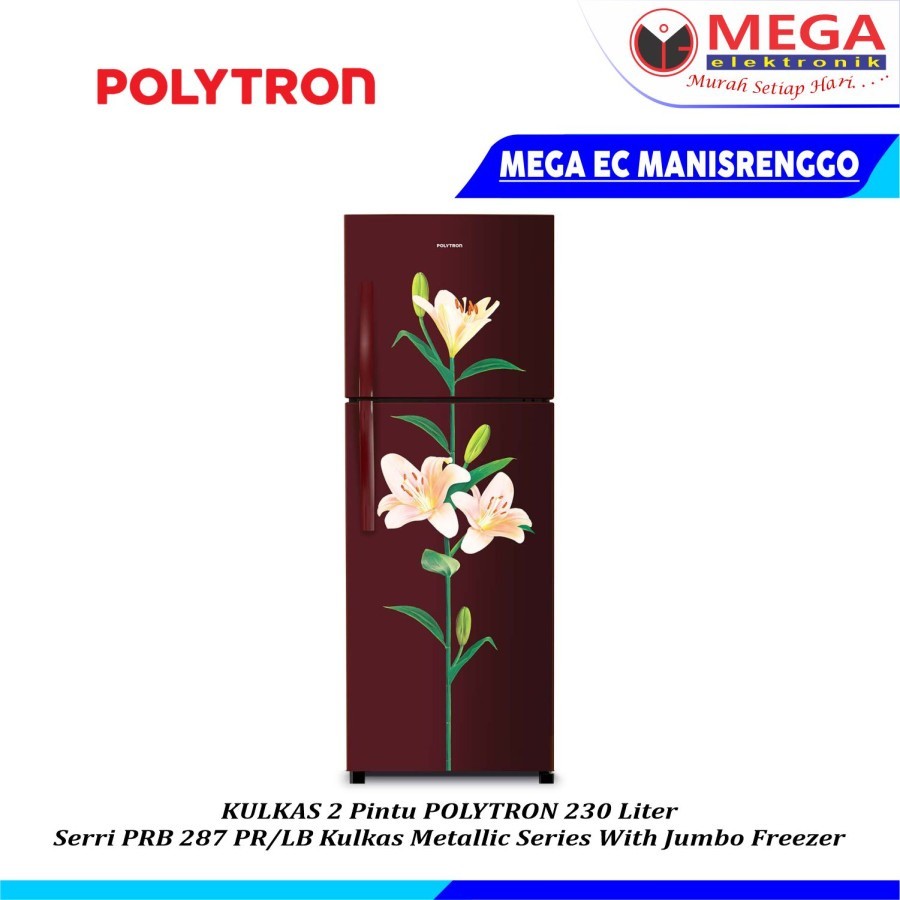 LEMARI ES POLYTRON 2 PINTU PRB-287 / PRB 287 / PRB287 KULKAS MURAH