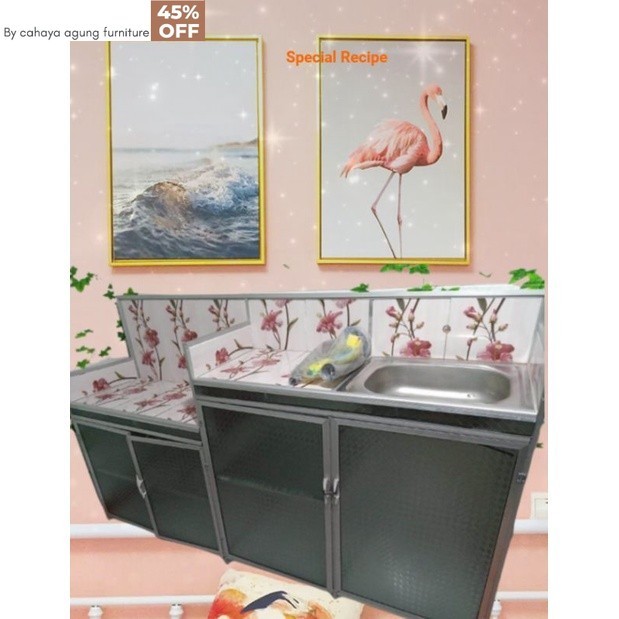 rak kompor dan wastafel 4 pintu