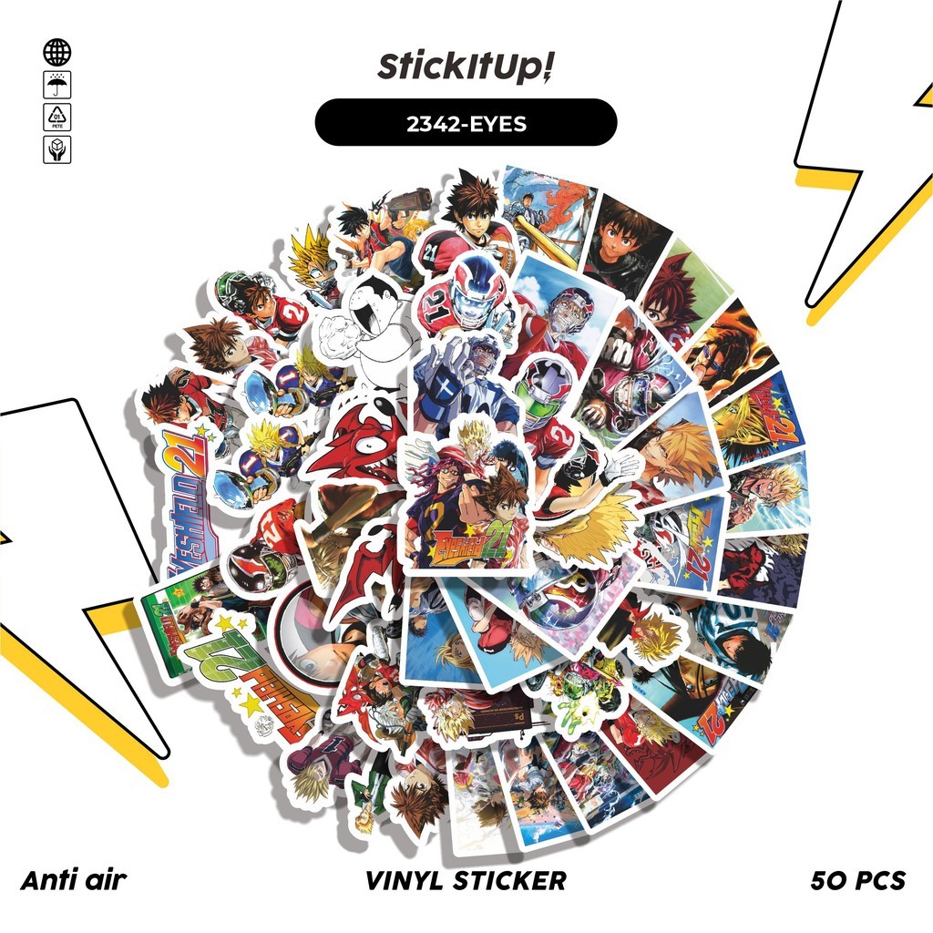 

COD✨ 50 Pcs Stiker ANIME SERIES EYESHIELD 21 CHARACTER MIX 01 Lucu Anti Air Untuk Dekorasi Notebook Sepeda Skateboard Handphone DIY