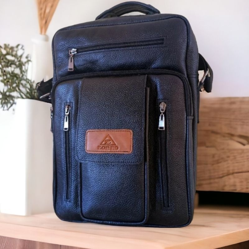 Tas kantoran kulit asli Garut muat map dan laptop size jumbo