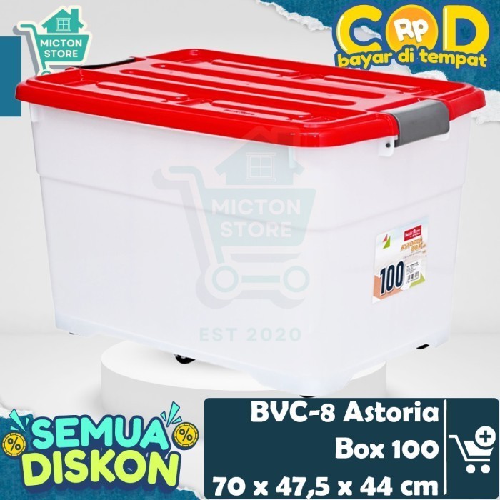 BEZTON Lion Star Basic Home BVC-8 Astoria Box 100 Container Plastik Storage Box Multifungsi Kotak Pe