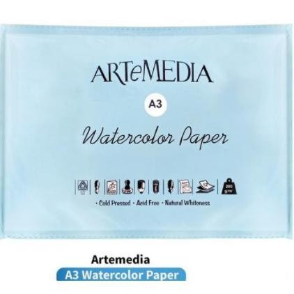 

Kertas Cat Air Artemedia A3 Watercolor Paper Sheet isi 5 Lembar 200 Gsm