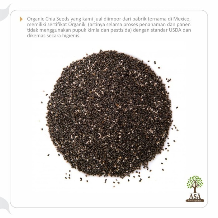 

Organic Black Chia Seeds Mexico 500 gram -Organic Chiaseed / Chia seed
