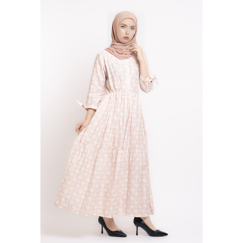 Puricia by Hassenda Gamis Wanita Motif Faizza Pink Blush