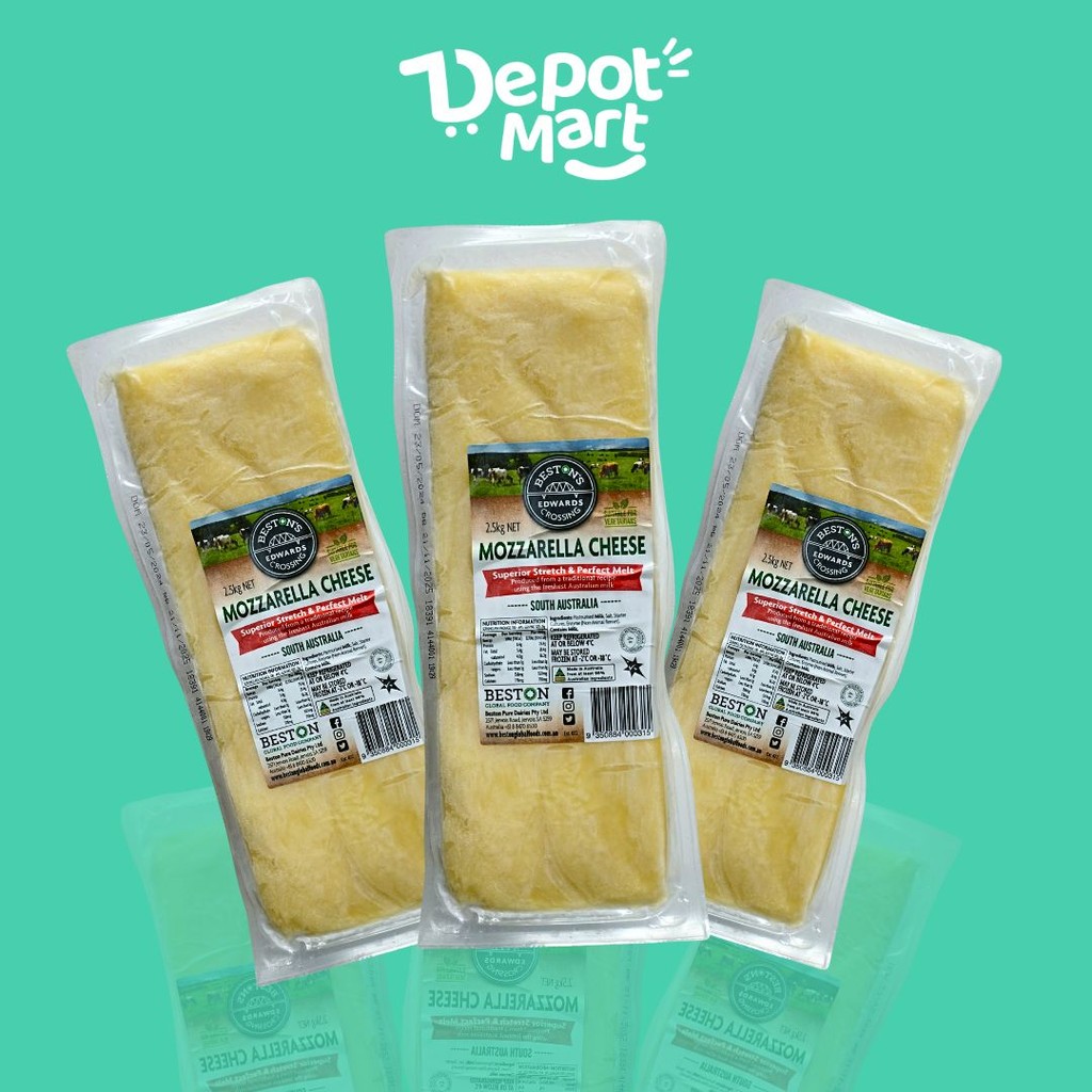 

Beston Keju Mozarella 2,5 Kg Balok Cheese Mozarela Australia Block Moza Depot Mart