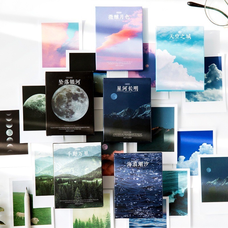 

[Gongjin] 30pcs Sticker LOMO Scenery Pemandangan Polaroid Stiker Hiasan Kamar Bujo Scrapbook