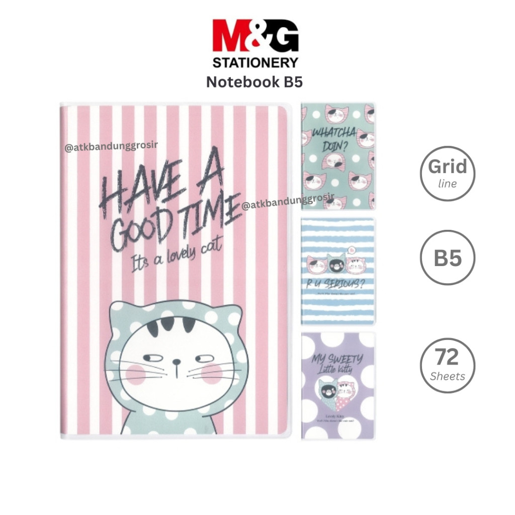 

NoteBook M&G So Many Cats A5 Soft Cover 72 Lembar Buku Tulis Garis #APNGC031 SHESB