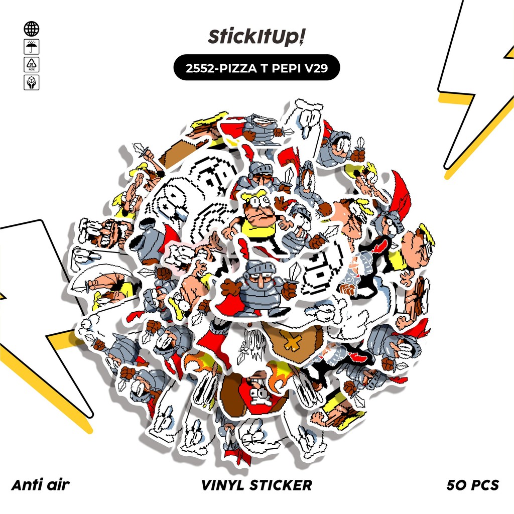 

COD✨ 50 Pcs Stiker Pack PIZZA T PEPI V29 Lucu Aesthetic Vynil Waterproof untuk Freebies Sticker Buku Journal Casing HP Laptop
