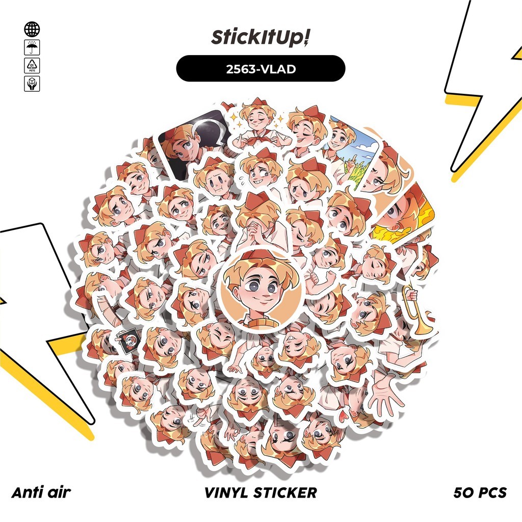 

COD✨ 50 Pcs Stiker FUNNY CHARACTER VLADIK THE BOY STICKER PACK Lucu Anti Air Untuk Dekorasi Notebook Sepeda Skateboard Handphone DIY