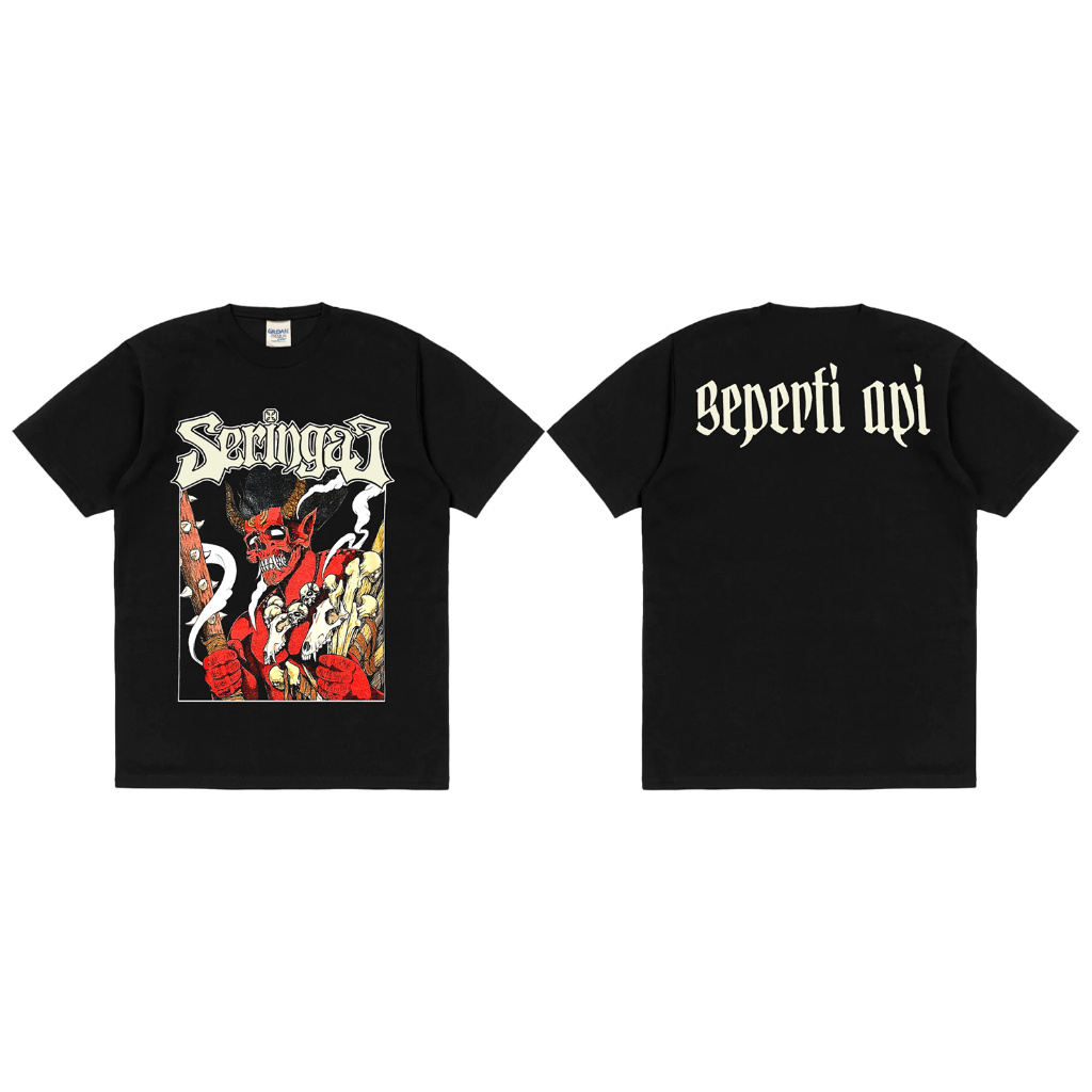 【COD】 Rockermusic T-shirt Band Seringai Seperti Api T-shirt