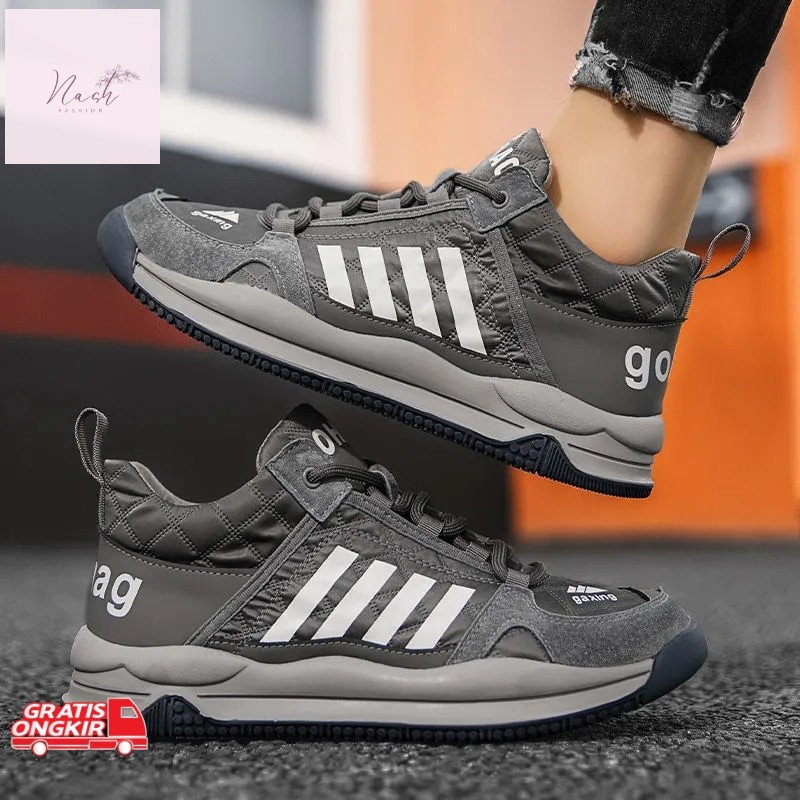 Sepatu Pria Terkini / Sepatu Sneakers Pria By Lexier Casual Formal Anti Slip Sol Tebal 3cm Bahan Len